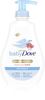 Dove Baby Rich Moisture τζελ πλυσίματος για σώμα και μαλλιά 400 ml