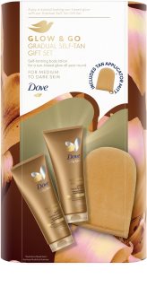 Dove Glow & Go Gradual Self-Tan Gift Set komplekt täiusliku päevituse saavutamiseks