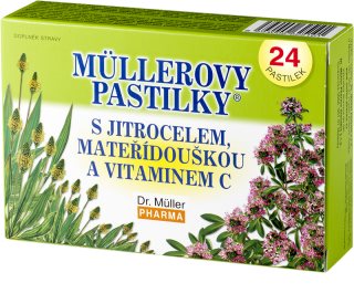 Dr. Müller Müllerovy pastilky® skorocel, harmanček a vitamín C pastilky pri ťažkostiach s hlasom