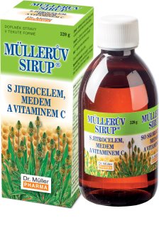 Dr. Müller Müllerův sirup® s plantainom, medom a vitamínom C sirup na podporu imunitného systému 245 ml
