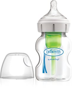 Dr. Brown's Options+ Wide-Neck Glasfläschchen mit Anti-Kolik-System