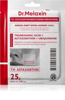 Dr. Melaxin TX Astaxanthin Brightening Serum Mask Brightening Face Sheet Mask to even out skin tone 5x25 g