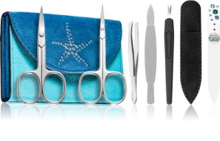 DuKaS Premium Line Solingen 216 manicure set + sleeve Blue-Turquoise