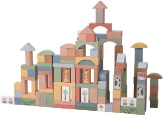 2Kids Toys Safari Animal Blocks veiklos žaislas iš medienos 12m+ 120 vnt.