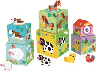 2Kids Toys Animal Blocks kauliņi koka 12m+ 12 gab.