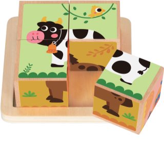 2Kids Toys Wooden Blocks Farm 2 kauliukai iš medienos 18m+ 4 vnt.