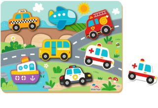 2Kids Toys Shape Puzzles aktivity vkladačka Traffic 12m+ 8 ks