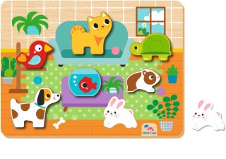 2Kids Toys Shape Puzzles attīstošs šķirošanas kubs Pets 12 m+ 8 gab.