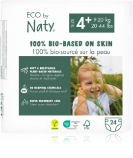 ECO by Naty Nappies Maxi+ Size 4+ jednorazové EKO plienky 9-20 kg 24 ks