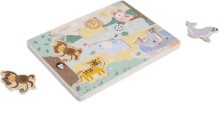 eliNeli Sound Puzzle Animals rūšiavimo žaidimas – veiklos rinkinys iš medienos 18m+ 7 vnt.