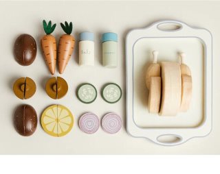 eliNeli Wooden Food with Chicken Mänguasi puidust lastele 18m+ 1 tk