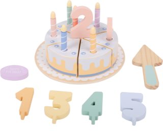 eliNeli Birthday Cake žaislas iš medienos vaikams 18m+ 21 vnt.