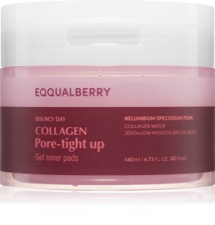 EQQUALBERRY Collagen Pore-Tight Up Gel Toner Pads toner pads to tighten pores 60 pc