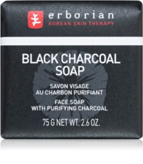 Erborian Black Charcoal sabonete de limpeza para o rosto com carvão bioativo 75 g