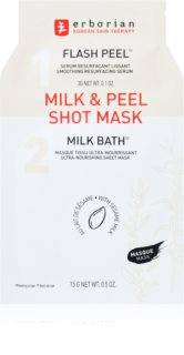 Erborian Milk & Peel máscara em folha com efeito alisador com efeito nutritivo 15 ml