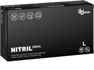 Espeon Nitril Ideal Black nitrile powder-free gloves size L 100 pc