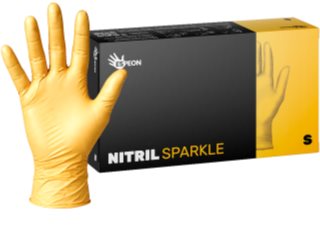 Espeon Nitril Sparkle Pearlescent Gold nitrilové nepudrované rukavice