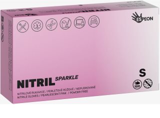 Espeon Nitril Sparkle Pearlescent Pink gants en nitrile non poudrés taille S 2x50 pcs