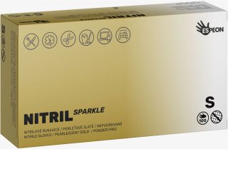 Espeon Nitril Sparkle Pearlescent Gold nitrile powder-free gloves size S 2x50 pc