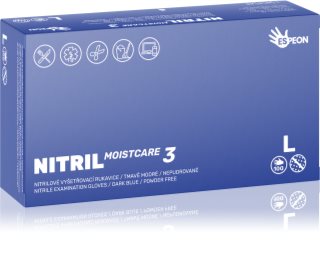 Espeon Nitril Moistcare3 Dark Blue nitrile powder-free gloves with moisturising effect size L 2x50 pc