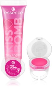 essence KISS BOMB shiny lipgloss & lip balm sada na pery