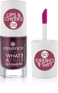 essence WHAT A TINT! skystieji skaistalai ir lūpų blizgis atspalvis 05 Velvet Berry 4.9 ml