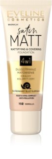 Eveline Cosmetics Satin Matt fond de teint matifiant à l'extrait de bave d'escargot teinte 102 Vanilla 30 ml