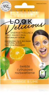 Eveline Cosmetics Look Delicious Orange & Lime Máscara hidratante e iluminadora com efeito peeling 10 ml