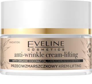Eveline Cosmetics Organic Gold crema giorno e notte antirughe con olio di cocco 50 ml