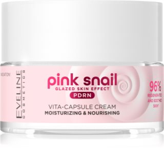 Eveline Cosmetics Pink Snail Glazed Skin Effect Mirdzumu piešķirošs un krunciņas izlīdzinošs krēms 50 ml