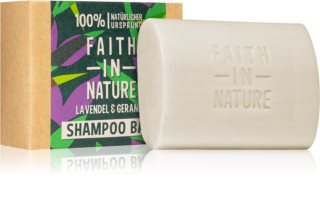 Faith In Nature Lavender & Geranium органичен твърд шампоан с лавандула 85 гр.