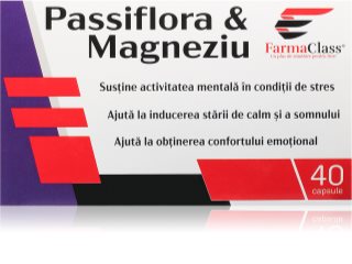 FarmaClass Industry Passiflora & magneziu capsule pentru echilibru fizic și psihic 40 caps.