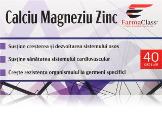 FarmaClass Industry Calciu Magneziu Zinc capsule pentru imunitate, sănătatea sistemului osos și activitate musculară 40 caps.