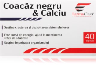 FarmaClass Industry Coacaz negru & calciu capsule pentru susținerea sănătății căilor respiratorii 40 caps.