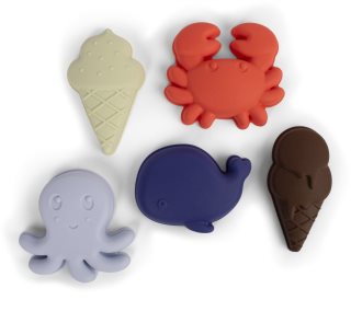 FILIBABBA Silicone Sand Toys Blue Mix zabawka do wody 5 szt.