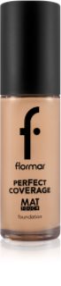 flormar Perfect Coverage Mat Touch Foundation fond de teint matifiant pour peaux mixtes à grasses teinte 301 Soft Beige 30 ml