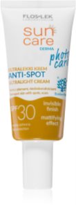 FlosLek Laboratorium Sun Care Derma Photo Care leichte schützende Gesichtscreme für Haut mit kleinen Makeln SPF 30 30 ml