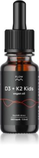 Flow D3 + K2 Kids Vegan Oil kapky pro podporu imunity a optimální růst i vývin kostí pro děti 7.5 ml