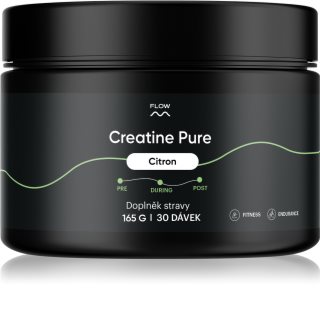 Flow Creatine Pure kreatin monohydrát pro podporu sportovního výkonu příchuť Lemone 165 g
