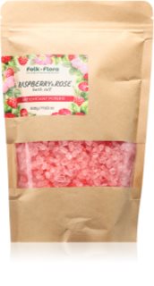 Folk & Flora Raspberry & Rose сіль для ванни 500 гр