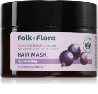 Folk & Flora Keratin & Black Currant regenerierende Maske für die Haare 200 ml