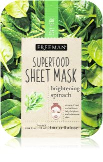 Freeman Superfood Spinach освітлювальна косметична марлева маска 25 мл
