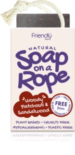 Friendly Soap Soap on a Rope Patchouli & Sandalwood Naturseife mit Band 95 g