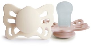 FRIGG Butterfly Size 1:0-6 months smoczek Cream/Blush 2 szt.
