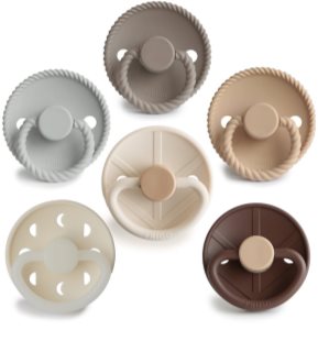 FRIGG 6-Pack Pacifiers Round Silicone Size 2 dummy Earthy Wonder 6 pc