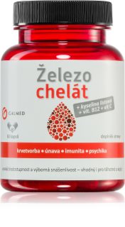 Galmed Železo chelát+vit.B9+vit.B12+vit.C kapsle pro normální tvorbu červených krvinek a hemoglobinu 60 cps
