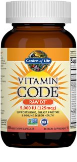 Garden of Life Vitamin Code RAW D3 5000 I.U. kapsułki dla wsparcia układu odpornościowego i prawidłowego stanu zębów 60 caps.