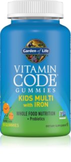 Garden of Life Vitamin Code Kids Multi with Iron multivitamíny pro děti příchuť Orange 90 ks