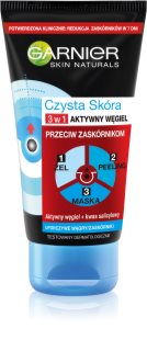 Garnier Pure Active schwarze Gesichtsmaske mit Aktivkohle 3 in 1 gegen Mitesser und Akne