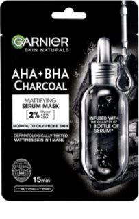 Garnier Textil Masks AHA+BHA Charcoal moisturising face sheet mask with activated charcoal 28 g